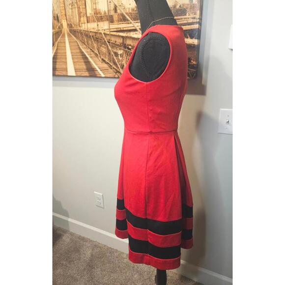 Calvin Klein Red Dress with Black Stripes - Picture 2 of 6